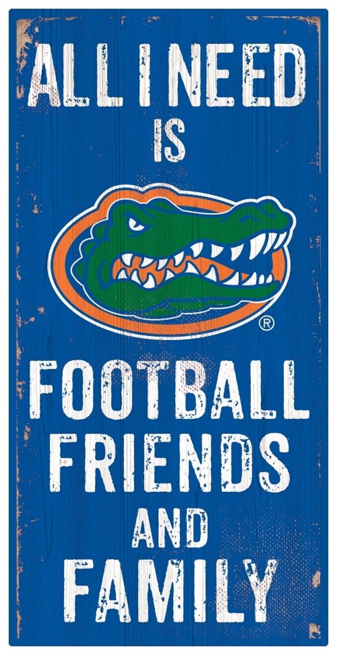 NCAA Gators Football Fan Sign Wooden Florida Football Family Friends Wall Art